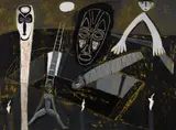 Ancient Burial V by Peter Aspell, 1988, oil on canvas, sold Mar 2018