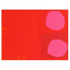 Two Pink Discs in Dark Reds by Patrick Heron, Screenprint in colors, sold May 2022