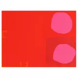 Two Pink Discs in Dark Reds by Patrick Heron, Screenprint in colors, sold May 2022