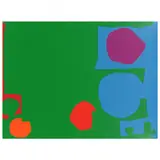Three Reds in Green and Magenta in Blue by Patrick Heron, Screenprint in colors, sold May 2022