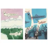 Jets and Near Miss (Two Works) by Julian Trevelyan, Etching and aquatint in colors on wove sheets, sold May 2022