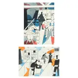 The Etching Class and Sleeping Tom (Two Works) by Julian Trevelyan, Etching and aquatint in colors on wove sheets, sold May 2022