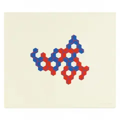 Parity Study in Red and Blue by Anthony Hill, Serigraph in colors, sold May 2022