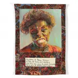 Renee (My Name is Renee) by Beverly McIver, Oil on canvas with pieced fabric surround, sold May 2022