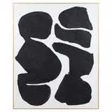 Black on White Abstract by Ron Goins, Oil on canvas, sold May 2022