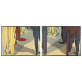 Ovation by Roberta Schofield, Oil on board diptych, sold May 2022