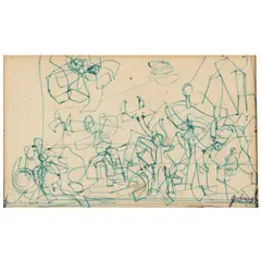 The Mash by Robert Goodnough, Ink on paper, sold May 2022