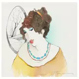 Contemplation by Itzchak Tarkay, Watercolor over serigraph on paper, sold May 2022
