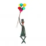 Balloon Man by Jim Lewk, Copper with applied verdigris patina and polychrome, sold May 2022