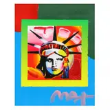 Liberty Head II on Blends by Peter Max, Acrylic over print on canvas, sold May 2022