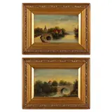 A Pair of River Paintings, Wye & Avon by H. Boddington, Each is oil on board, sold May 2022