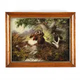 Spaniels Chasing Pheasant in a Wood by Edwin Armfield, Oil on canvas, sold May 2022