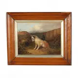 Terriers Rabbiting by J Langlois, Oil on canvas, sold May 2022
