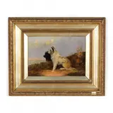 Two Terriers on Alert by J Langlois, Oil on board, sold May 2022
