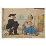 Smoking a Parson by Isaac Cruikshank, Hand-colored etching, sold May 2022