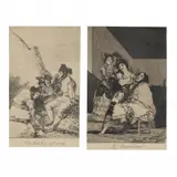 Muchachos al Avío (Lads Making Reach) and Le Descañona (She Fleeces Him) [Two Works] by Francisco Goya, Etching and aquatint, sold May 2022