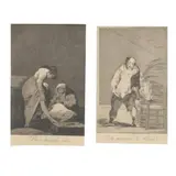 Bien Tirada Está (It Is Nicely Stretched) and Y se le quema la casa (And His House is on Fire) [Two Works] by Francisco Goya, Etching and aquatint, sold May 2022