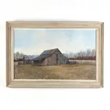 Barn Near Chesnee by Darell Koons, Polymer tempera on board, sold May 2022