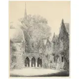 Christ Episcopal Church - The Cloister, Raleigh, North Carolina by Louis Orr, Etching, sold May 2022
