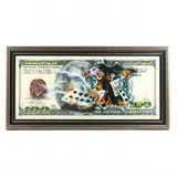 $100 Bill Full-House Player on Fire by Michael Godard, Hand-embellished giclée print in colors on canvas, sold May 2022