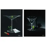Mystery Martini and He-Devil Martini (Two Works) by Michael Godard, Each a giclée print in colors on canvas, sold May 2022