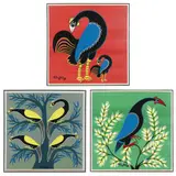 Three Vintage Tingatinga Paintings by Sky Issa, Oil on board, sold May 2022