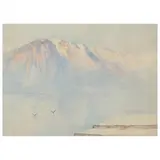 Moonlit Mountain Vista by G. Heathcote, Watercolor on paper, sold Apr 2022