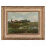 Verdant Pastoral Landscape with Marshland by De Lancey Gill, Oil on canvas, sold Apr 2022