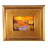 Red Village Series: Noontime Harvest by Jan Clayton Pagratis, Oil on canvas, sold Apr 2022