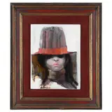 A New Hat by Gordon Corson, Oil on board, sold Apr 2022
