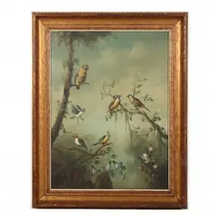 Birds in Paradise by Ira Monte, Oil on canvas, sold Apr 2022