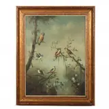 Birds in Paradise by Ira Monte, Oil on canvas, sold Apr 2022