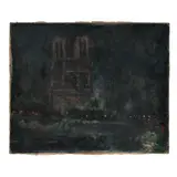 Notre-Dame de Paris, Night by Antoine Ferracci, Oil on canvas, sold Apr 2022