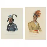 Ahyouwaighs, Chief of the Six Nations and Yaya-Hajo, a Seminole Chief (Two Works) by McKenney & Hall, Hand-colored lithographs, sold Apr 2022