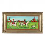 The Horse Show by John "Jack" Savitsky, Oil on plywood, sold Apr 2022