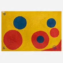 Sun tapestry by Alexander Calder, 1974, hand-woven maguey fiber, sold Jan 2025