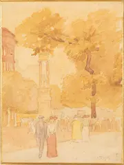 Wright Square by Christopher P. H. Murphy, Watercolor, offered Feb 2022