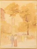 Wright Square by Christopher P. H. Murphy, Watercolor, offered Feb 2022
