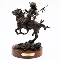 Buffalo Warrior by David Lemon, Bronze Statue, offered Oct 2021