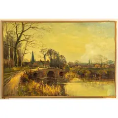 River Landscape with Bridge by Benjamin Williams Leader, Oil on canvas, offered Jul 2026