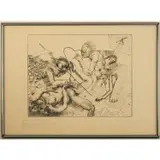 Untitled by Miguel Condé, 1973, Drypoint etching, offered Jul 2026