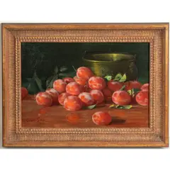 Still Life with Plums by Adam Lehr, 1901, Oil on canvas, offered May 2026