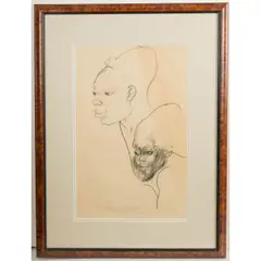 Woman Child Study by Paul B. Travis, 1927, Charcoal, offered May 2026