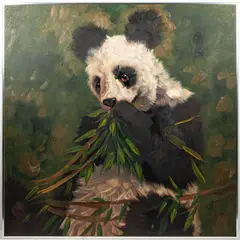 Panda by Ramon Ortega, Oil on canvas, offered Apr 2026