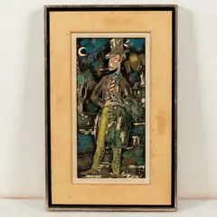Figure of a Dandy by Yohanan Simon, Mixed media on masonite, offered Dec 2025