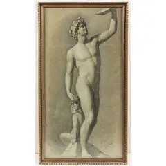 Figural Study by Henrik Weber, Charcoal on paper, offered Oct 2025