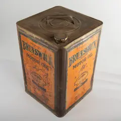 Untitled by Brunswick Motor, oil five gallon oil can, offered May 2025