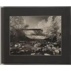 Untitled (Covered bridge over stream) by Harold G. Hastings, Gelatin silver print, offered Mar 2025
