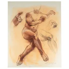 Untitled (Orange figural study) by Shirley Aley Campbell, Pastel on paper, offered Mar 2025