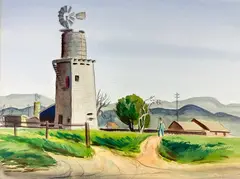 Untitled by Leon Kirkman Amyx, Watercolor on Paper Castroville 1952, offered May 2023
